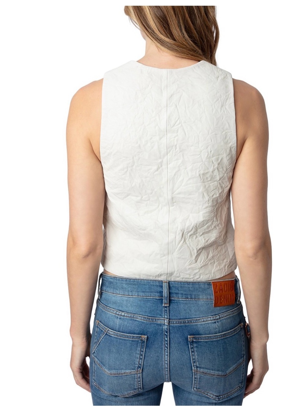 Zadig & Voltaire Cream V-Neck Buttoned Vest - Picture 3 of 6